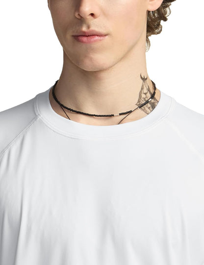 Men'S Rashguard Swim Shirts, UPF 50+ Cool Running Workout Loose-Fit Long Sleeve