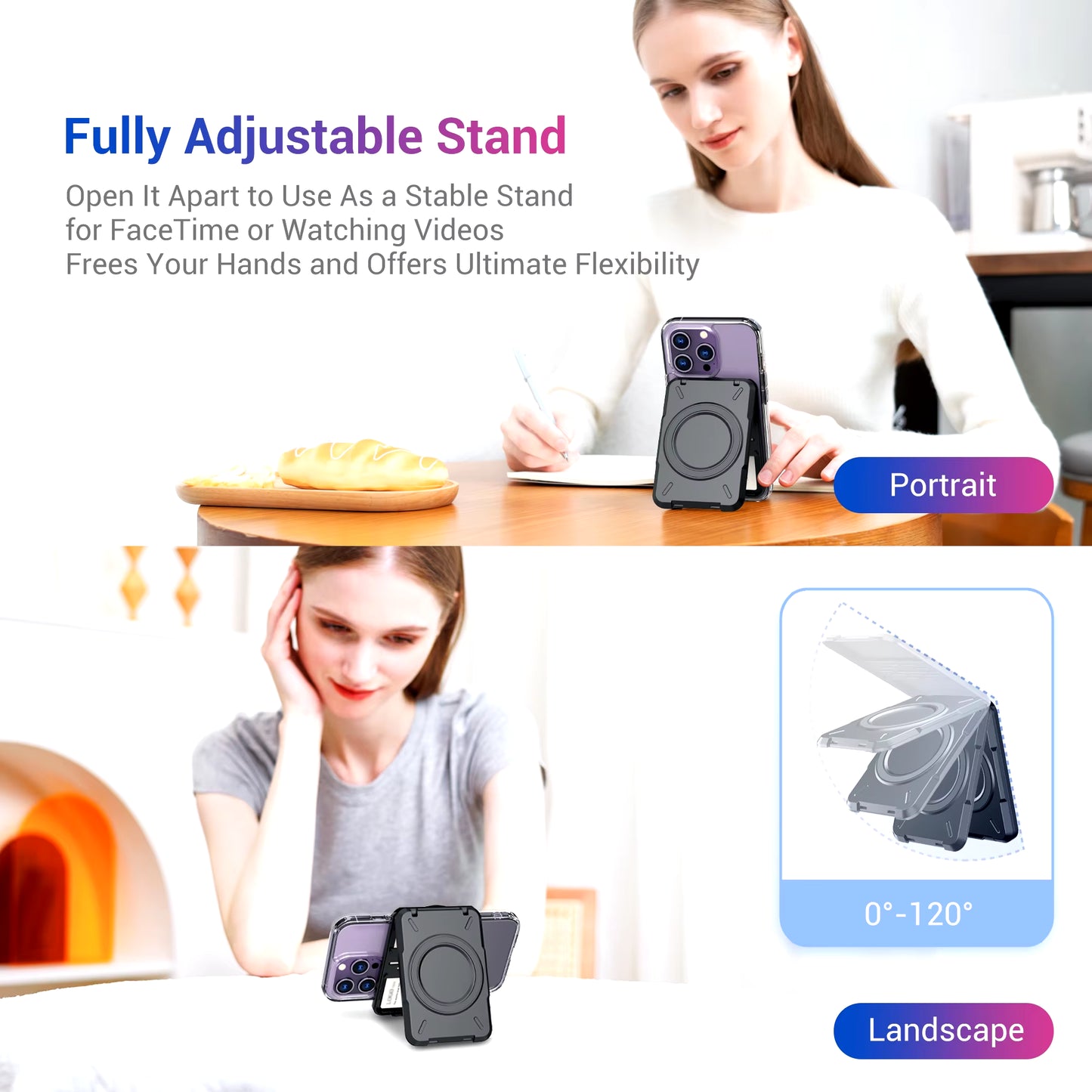 Magnetic Wallet &Card Holder with RFID Blocking Function for Iphone 17 16 15 14 Pro/ Pro Max/13 Pro Max/13 12 Pro Magsafe Wallet